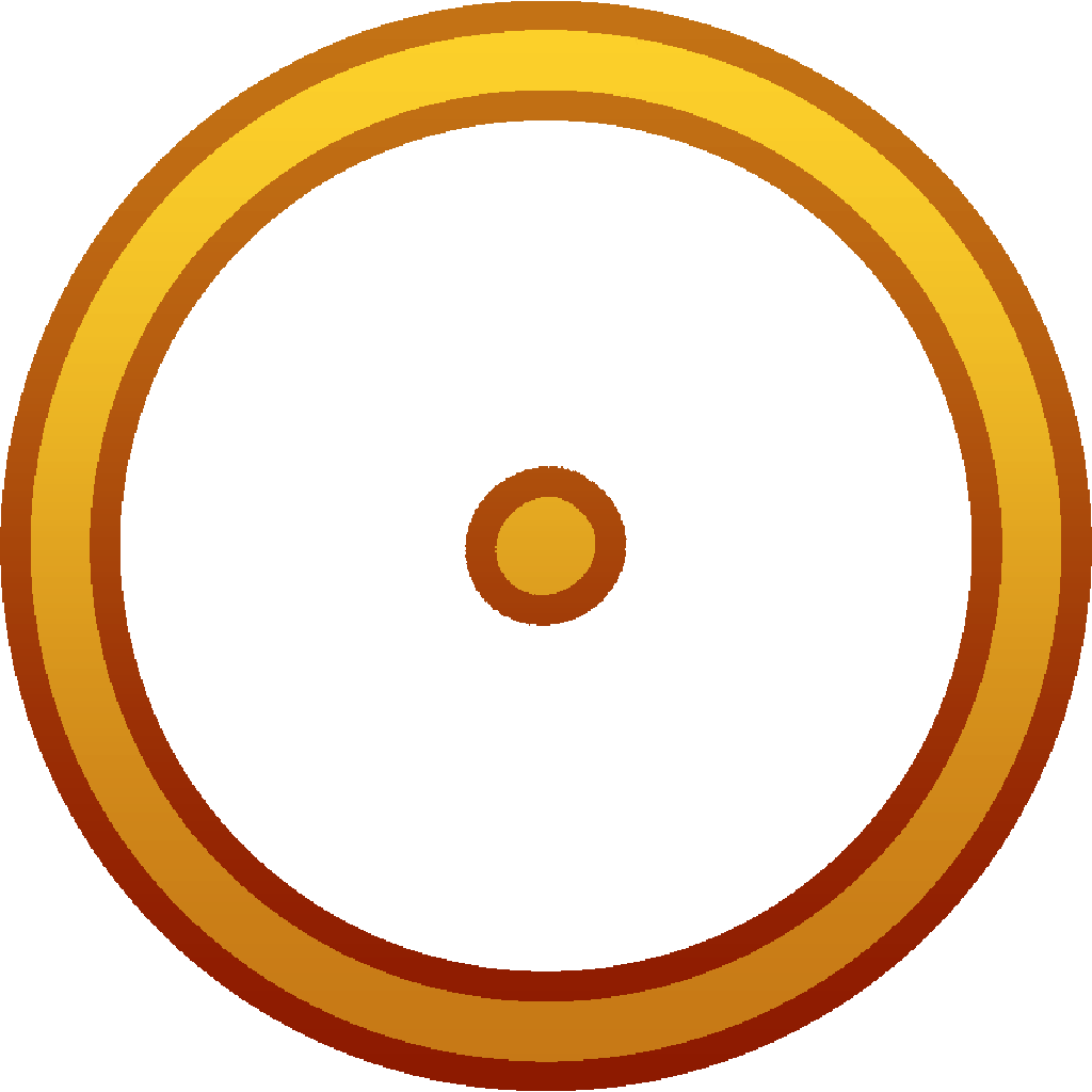 The astro symbol for the sun in yellow/orange. It looks like a circle with a dot in the center.